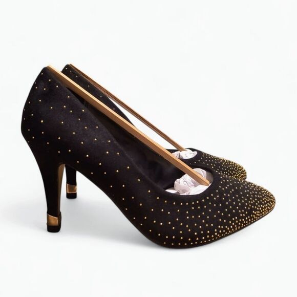 Apt. 9 Accent Studded Black Heels - Picture 2 of 9